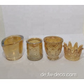 Plattierfarbglas Kerzenglas mit Deckel Set